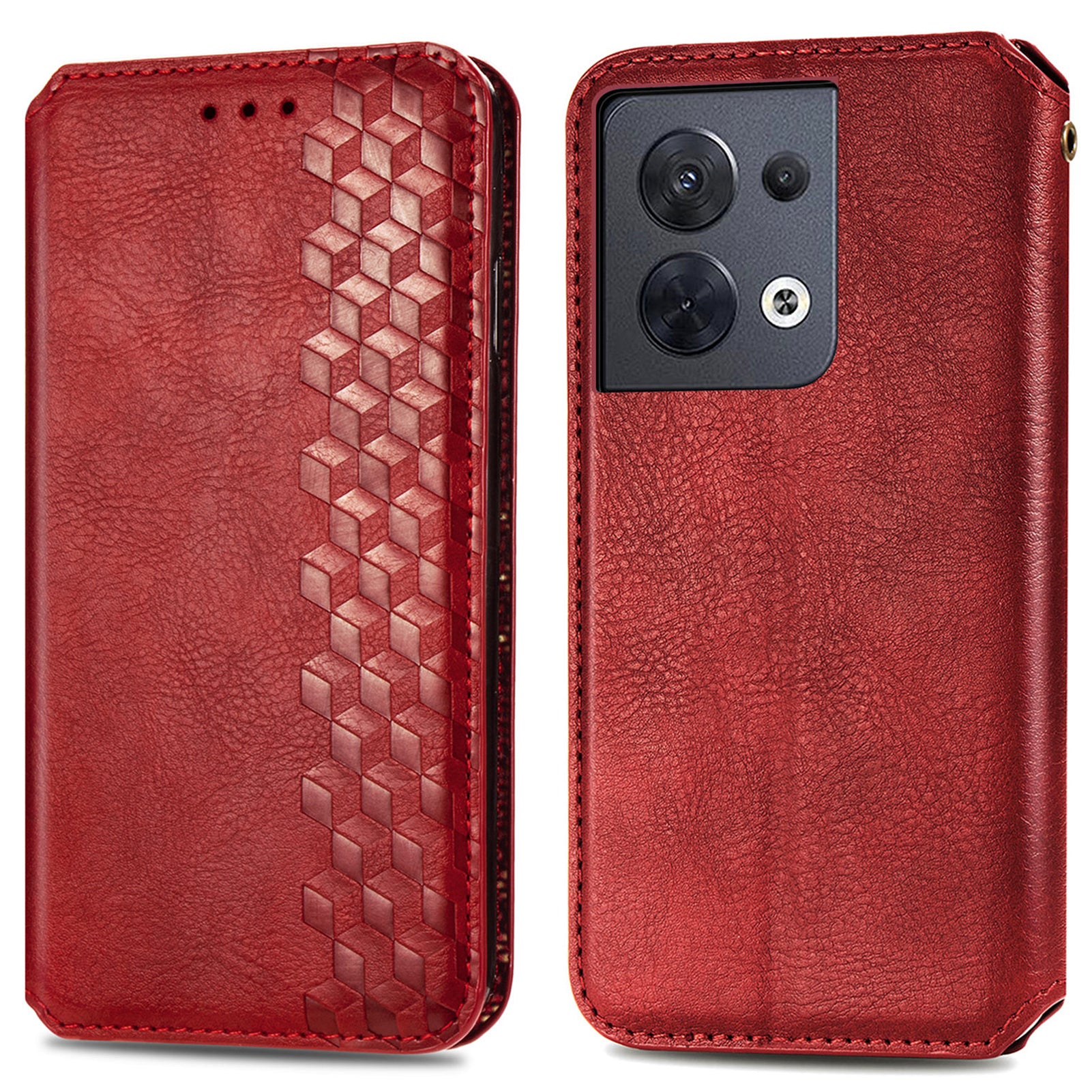 For Oppo Reno8 5G (Global Version) Imprinting Rhombus Flip Leather Phone Protective Case Stand Wallet Magnetic Auto-Absorbed Cover For Oppo Reno8 5G (Global Version) Imprinting Rhombus Flip Leather Phone Protective Case Stand Wallet Magnetic Auto-Absorbed Cover